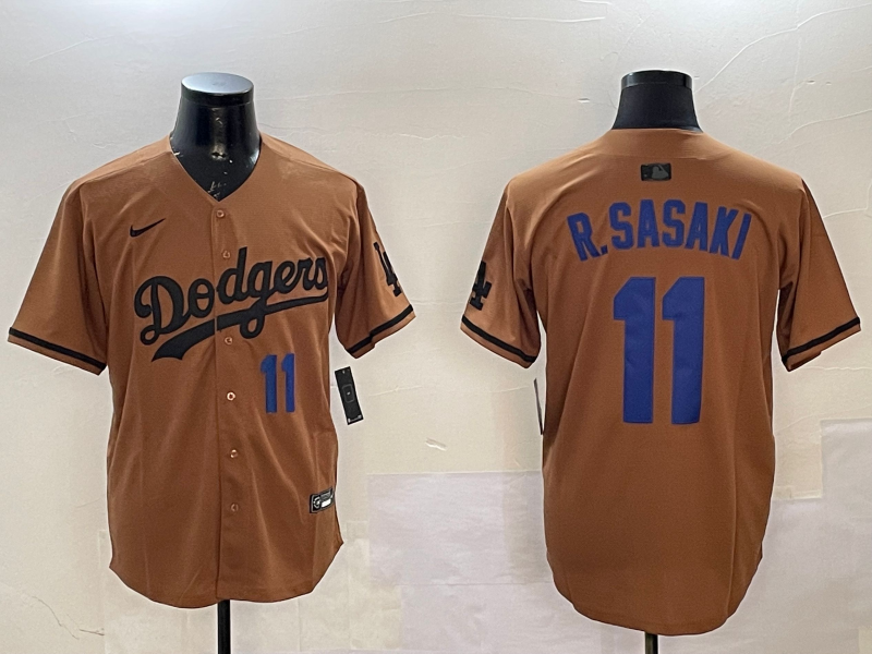 Men Los Angeles Dodgers 11 R Sasaki yellow 2025 MLB nike jersey style 16